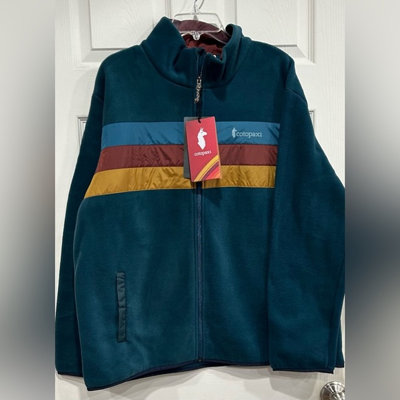 cotopaxi Other - Cotopaxi Men's XL Teca Fleece Full-Zip Jacket Skyfire Blue Stripes Rust NWT